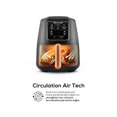 Karaca Air Pro Cook XL 2 in 1 Konuşan Airfryer Black Copper