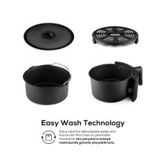 Karaca Air Pro Cook XL 2 in 1 Konuşan Airfryer Black Copper