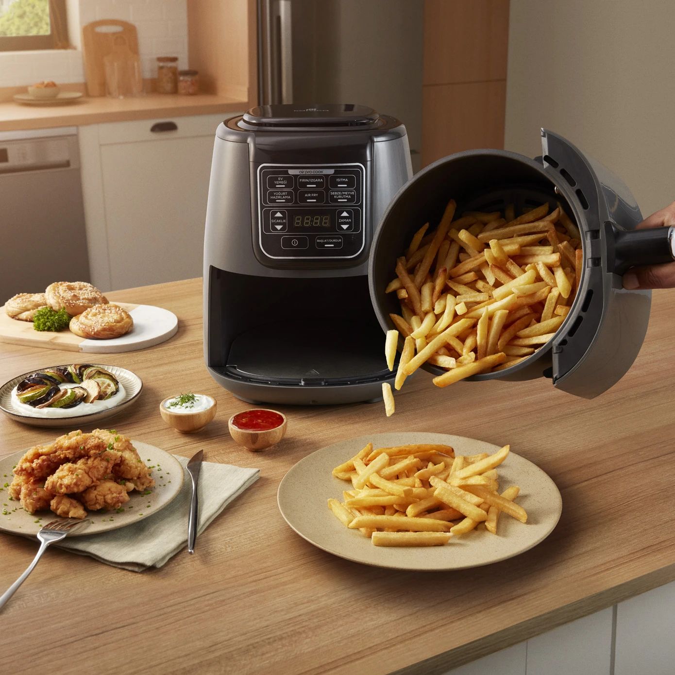 Karaca Air Pro Cook XL 2 in 1 Konuşan Airfryer Black Copper