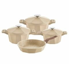 Oms Dodeca 7 Parça Biogranit Döküm Tencere Seti