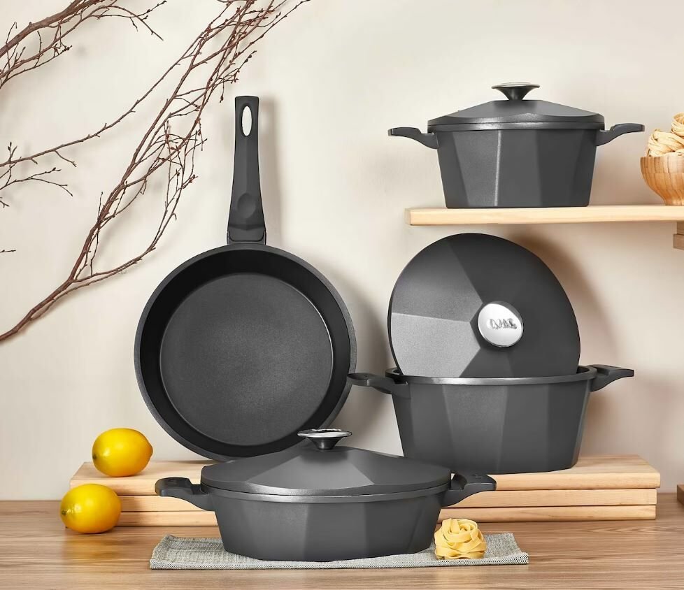 Oms Dodeca 7 Parça Biogranit Döküm Tencere Seti