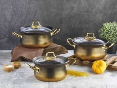 Oms Bakraç 6 Parça Granit Güveç Tencere Seti