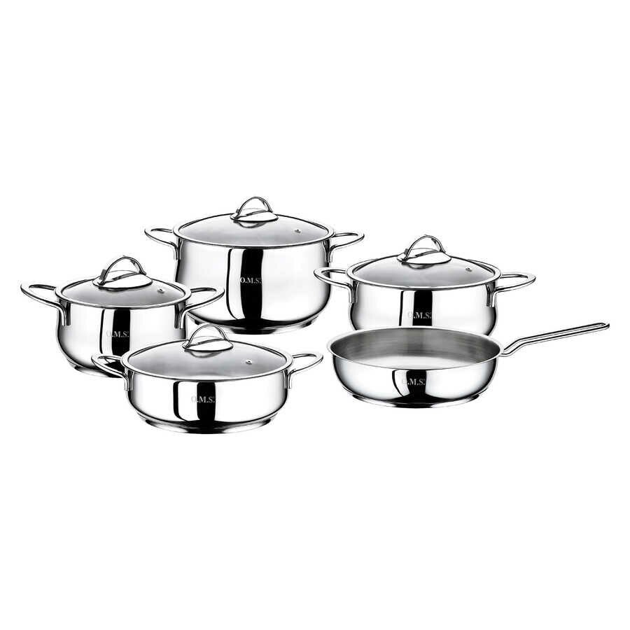 Oms Yummy 9 Parça Çelik Tencere Seti