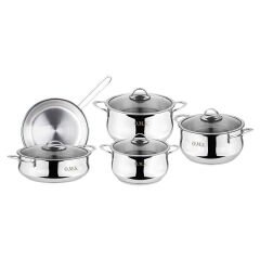 Oms Yummy 9 Parça Çelik Tencere Seti