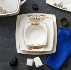 Emsan Fine Bone Topkapı Gold 61 Parça 12 Kişilik Yemek Takımı