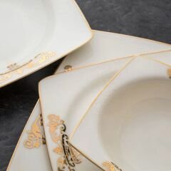 Emsan Fine Bone Topkapı Gold 61 Parça 12 Kişilik Yemek Takımı