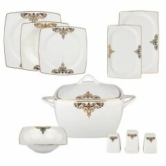 Emsan Fine Bone Topkapı Gold 61 Parça 12 Kişilik Yemek Takımı