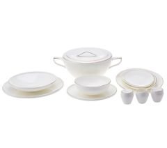 Emsan Freya Fine Bone 60 Parça 12 Kişilik Yuvarlak Yemek Takımı Gold