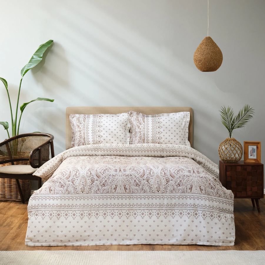 Karaca Home Della Bej %100 Pamuk Çift Kişilik Pike Takımı