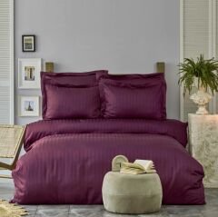 Karaca Home Charm Bold Mürdüm %100 Pamuk Saten Çift Kişilik Nevresim Takımı