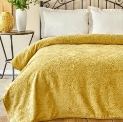 Karaca Home Scala Hardal Çift Kişilik Embosy Battaniye