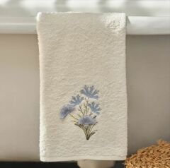 Karaca Home Flower 3D Nakışlı 6 Parça Aile Banyo Seti Mavi