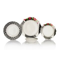 Schafer Talya 24 Parça 6 Kişilik Siyah Yemek Takımı