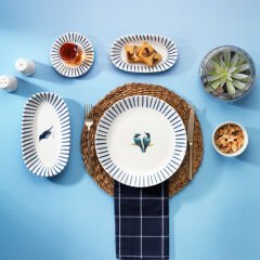 Schafer Charlotte 32 Parça 6 Kişilik Mavi Kahvaltı Takımı