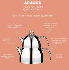 Emsan Aragon İndüksiyon Tabanlı Paslanmaz Çelik Çaydanlık