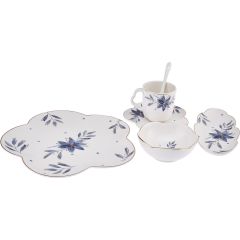 Emsan Intense Blue Porselen 32 Parça 6 Kişilik Kahvaltı / Servis Takımı