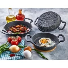 Essenso Döküm Granit Sahan Tava 3'lü. 22 x 20 x 18 Cm.